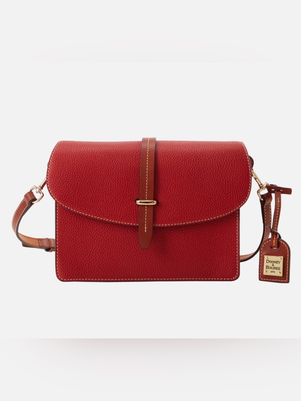 Dooney & Bourke Red Pebble Grain Flap Crossbody